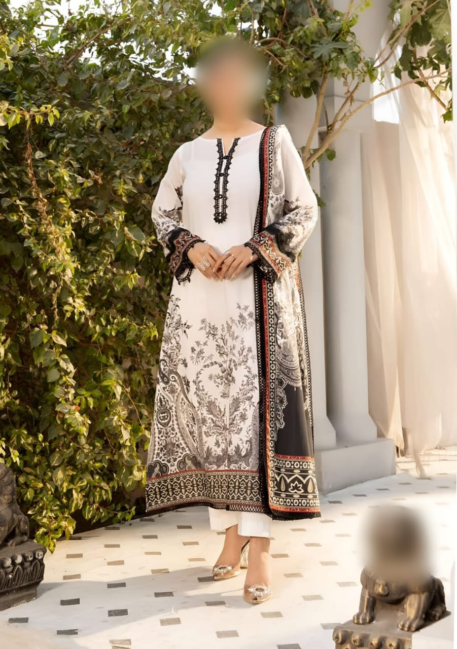M.Basic by Maria B Unstiched 3 Pc Printed Lawm, {elaheh}